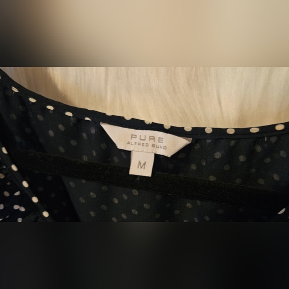 Alfred Sung Black and White Flutter Sleeve Ruffled A-line Midi Dress - Picture 7 of 9